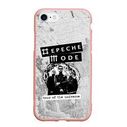 Чехол iPhone 7/8 матовый Depeche Mode - Touring the universe группа, цвет: 3D-светло-розовый