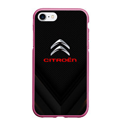 Чехол iPhone 7/8 матовый Citroen sport geometry, цвет: 3D-малиновый