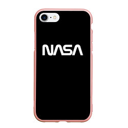 Чехол iPhone 7/8 матовый NASA space logo, цвет: 3D-светло-розовый