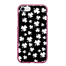 Чехол iPhone 7/8 матовый Black clover pattern anime, цвет: 3D-малиновый