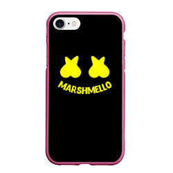 Чехол iPhone 7/8 матовый Christopher Comstock yellow logo, цвет: 3D-малиновый