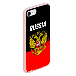 Чехол iPhone 7/8 матовый Россия герб краски абстракция, цвет: 3D-светло-розовый — фото 2