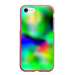 Чехол iPhone 7/8 матовый Психоделический неоновый градиент, цвет: 3D-малиновый