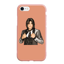 Чехол iPhone 7/8 матовый Michael Jackson MJ, цвет: 3D-светло-розовый