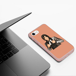 Чехол iPhone 7/8 матовый Michael Jackson MJ, цвет: 3D-светло-розовый — фото 2