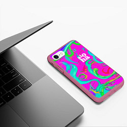 Чехол iPhone 7/8 матовый Abstract floral pattern - aloha, цвет: 3D-малиновый — фото 2
