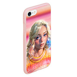 Чехол iPhone 7/8 матовый Энид Синклер - арт и текстура розового свитера, цвет: 3D-светло-розовый — фото 2