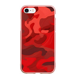 Чехол iPhone 7/8 матовый Красный камуфляж крупный, цвет: 3D-светло-розовый