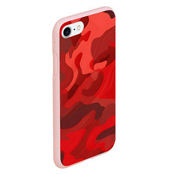 Чехол iPhone 7/8 матовый Красный камуфляж крупный, цвет: 3D-светло-розовый — фото 2