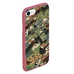 Чехол iPhone 7/8 матовый Контр Страйк - милитари стиль, цвет: 3D-малиновый — фото 2