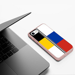 Чехол iPhone 7/8 матовый Россия - патриот, цвет: 3D-светло-розовый — фото 2