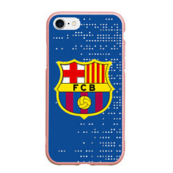 Чехол iPhone 7/8 матовый Футбольный клуб Барселона - логотип крупный, цвет: 3D-светло-розовый