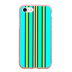 Чехол iPhone 7/8 матовый Вертикальные неоновые полосы, цвет: 3D-светло-розовый