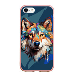 Чехол iPhone 7/8 матовый Очень красивый волк, цвет: 3D-светло-розовый