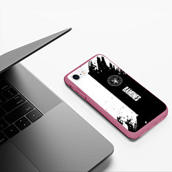 Чехол iPhone 7/8 матовый Ramones краски абстракция, цвет: 3D-малиновый — фото 2