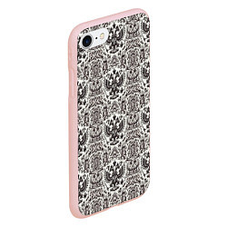 Чехол iPhone 7/8 матовый Паттерн герба России на белом фоне, цвет: 3D-светло-розовый — фото 2