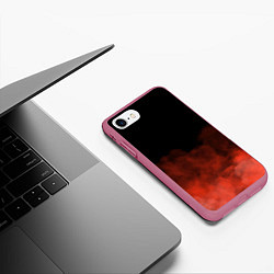 Чехол iPhone 7/8 матовый Красный туман на чёрном, цвет: 3D-малиновый — фото 2