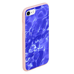 Чехол iPhone 7/8 матовый Синяя вода текстура, цвет: 3D-светло-розовый — фото 2