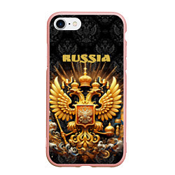 Чехол iPhone 7/8 матовый Russia gold, цвет: 3D-светло-розовый