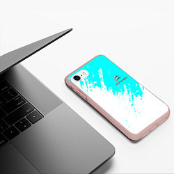 Чехол iPhone 7/8 матовый Citroen краски голубой, цвет: 3D-светло-розовый — фото 2