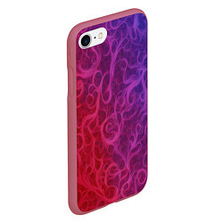 Чехол iPhone 7/8 матовый Вихревые узоры на градиенте, цвет: 3D-малиновый — фото 2