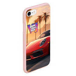 Чехол iPhone 7/8 матовый GTA 6 logo auto style, цвет: 3D-светло-розовый — фото 2
