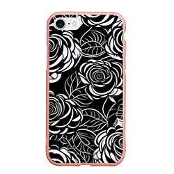 Чехол iPhone 7/8 матовый Цветочные паттерны, цвет: 3D-светло-розовый
