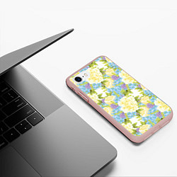 Чехол iPhone 7/8 матовый Пышные цветы, цвет: 3D-светло-розовый — фото 2