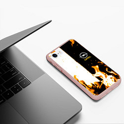 Чехол iPhone 7/8 матовый Opel огонь текстура, цвет: 3D-светло-розовый — фото 2