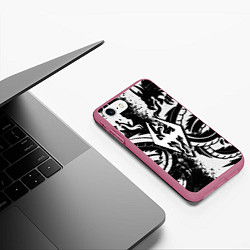 Чехол iPhone 7/8 матовый Драконы скайрим, цвет: 3D-малиновый — фото 2
