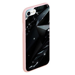 Чехол iPhone 7/8 матовый Black luxury abstract, цвет: 3D-светло-розовый — фото 2