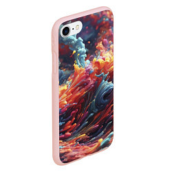 Чехол iPhone 7/8 матовый Многоцветный дым, цвет: 3D-светло-розовый — фото 2