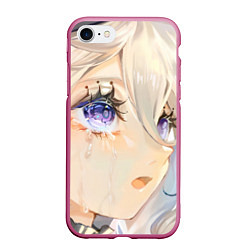 Чехол iPhone 7/8 матовый Genshin Impact Furina cry tears, цвет: 3D-малиновый