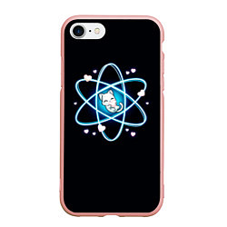 Чехол iPhone 7/8 матовый Котик в атоме, цвет: 3D-светло-розовый