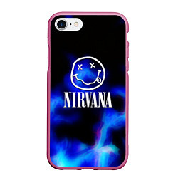 Чехол iPhone 7/8 матовый Nirvana flame ghost steel, цвет: 3D-малиновый