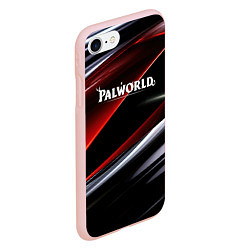 Чехол iPhone 7/8 матовый Palworld logo темная абстракция, цвет: 3D-светло-розовый — фото 2