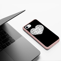 Чехол iPhone 7/8 матовый Одинокий кот, цвет: 3D-светло-розовый — фото 2