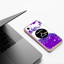 Чехол iPhone 7/8 матовый Pink floyd violet splash, цвет: 3D-светло-розовый — фото 2