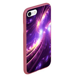 Чехол iPhone 7/8 матовый Фиолетовый фрактал, цвет: 3D-малиновый — фото 2