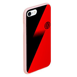 Чехол iPhone 7/8 матовый Inter geometry red sport, цвет: 3D-светло-розовый — фото 2