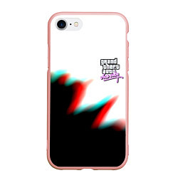 Чехол iPhone 7/8 матовый GTA glitch текстура вайсити, цвет: 3D-светло-розовый