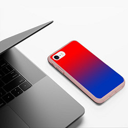 Чехол iPhone 7/8 матовый Красный и синий градиент, цвет: 3D-светло-розовый — фото 2