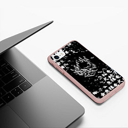 Чехол iPhone 7/8 матовый Samurai pattern japan 2077, цвет: 3D-светло-розовый — фото 2