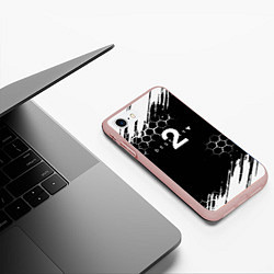 Чехол iPhone 7/8 матовый Destiny абстракция краски рпг, цвет: 3D-светло-розовый — фото 2