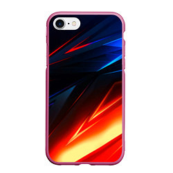 Чехол iPhone 7/8 матовый Geometry stripes neon steel, цвет: 3D-малиновый