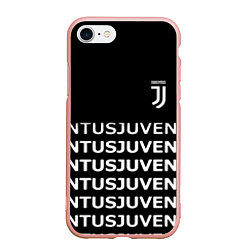 Чехол iPhone 7/8 матовый Juventus pattern fc club steel, цвет: 3D-светло-розовый