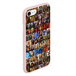 Чехол iPhone 7/8 матовый Портреты всех героев, цвет: 3D-светло-розовый — фото 2
