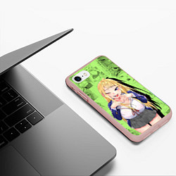 Чехол iPhone 7/8 матовый Досанко гяру чудо как милы - манга, цвет: 3D-светло-розовый — фото 2