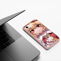 Чехол iPhone 7/8 матовый Touhou Project Flandre милая улыбка, цвет: 3D-светло-розовый — фото 2