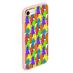 Чехол iPhone 7/8 матовый Весёлые цветные презервативы, цвет: 3D-светло-розовый — фото 2